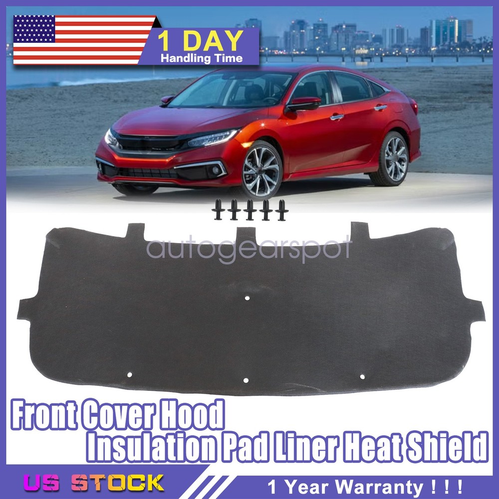 New For Honda Civic 2016-2021 Front Cover Hood Insulation Pad Liner Heat Shield