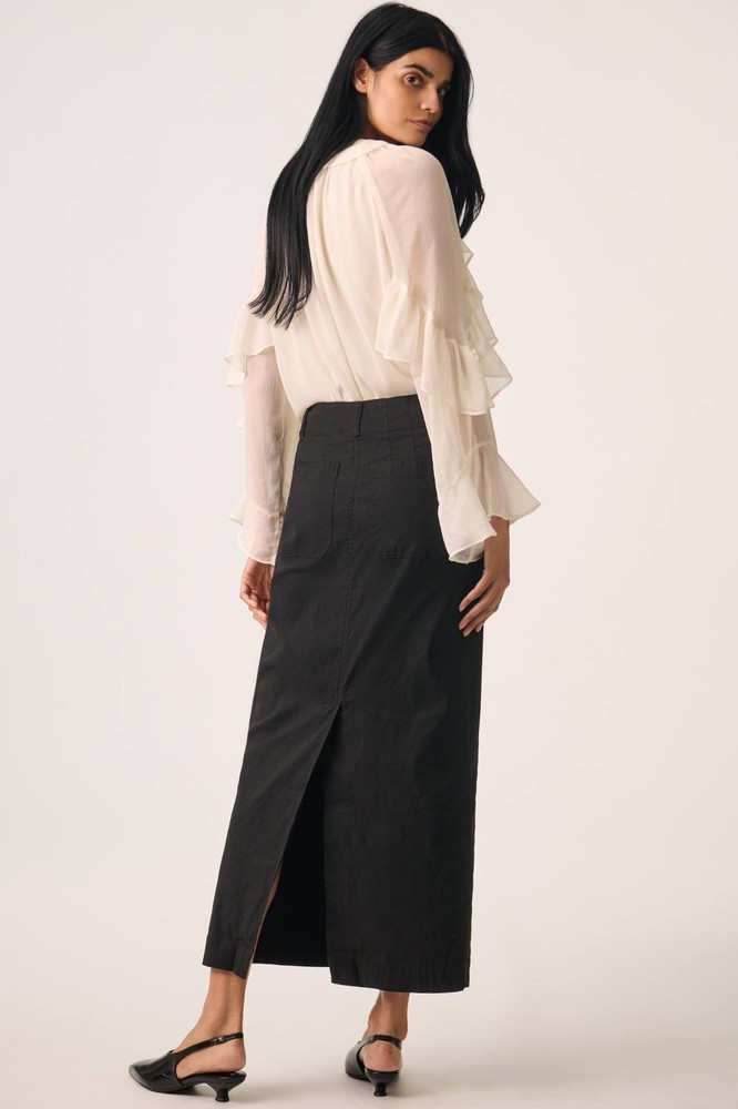 Anthropologie Maeve Colette Skirt Maxi Long Black Medium