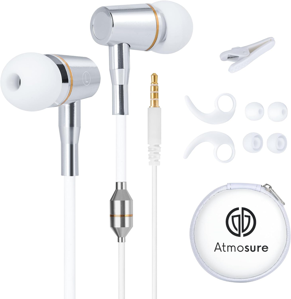 Air Tube Headphones — anti Radiation EMF Free Headphones with Carry Case, Microp