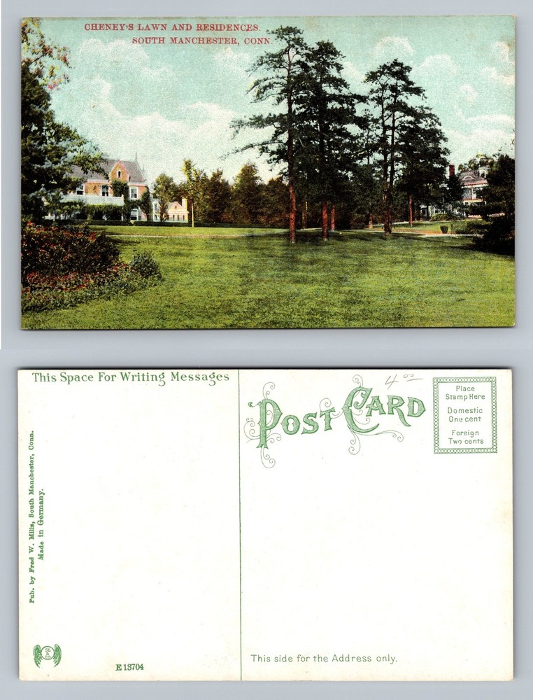 South Manchester, CT-Connecticut, Cheney's Lawn View Vintage Postcard