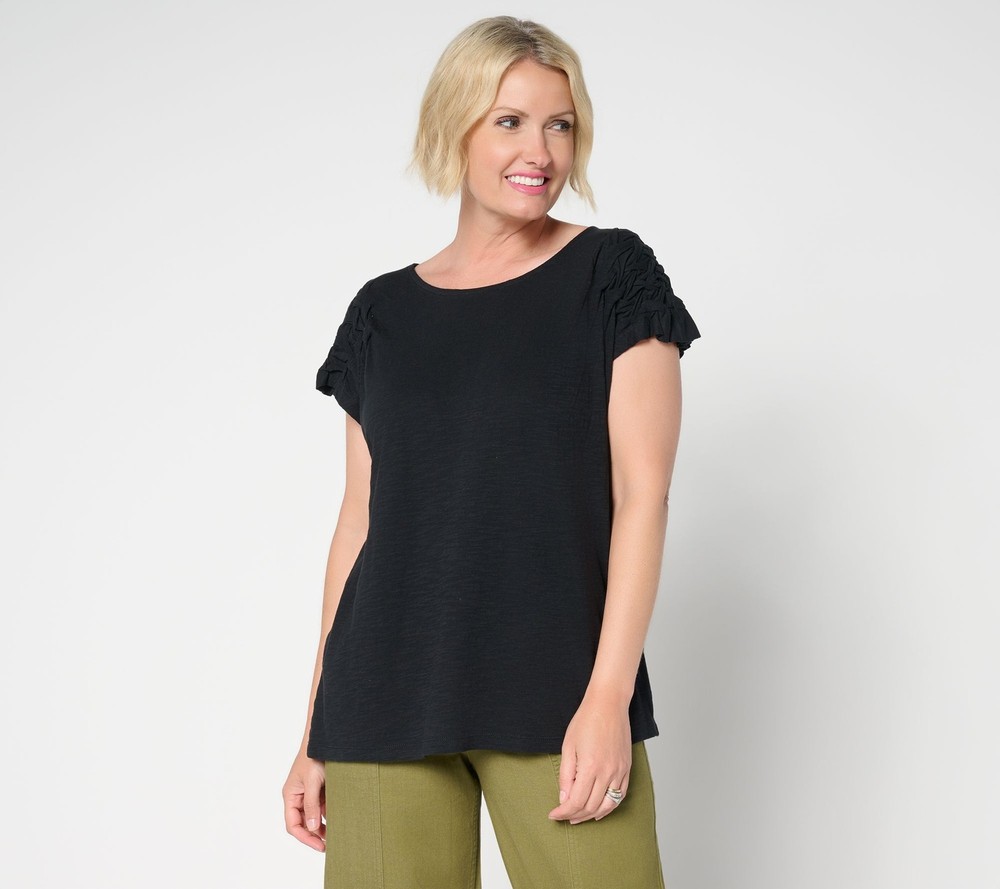 LOGO by Lori Goldstein Women's Top Sz L Make Your Selection: 100% Black A726958