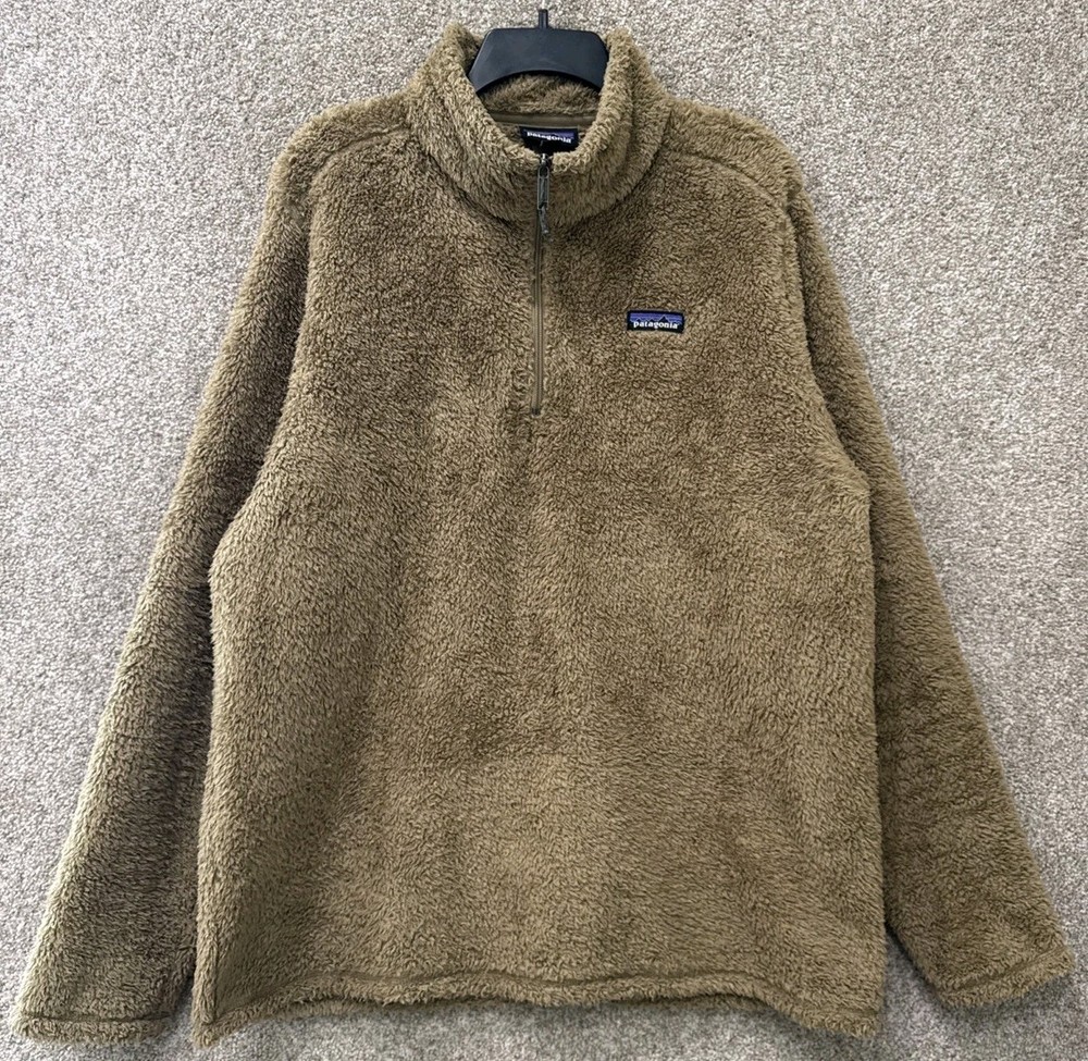 Patagonia Los Gatos Fleece Pullover Jacket Mens XL Brown 1/4 Zip Deep Pile 25890