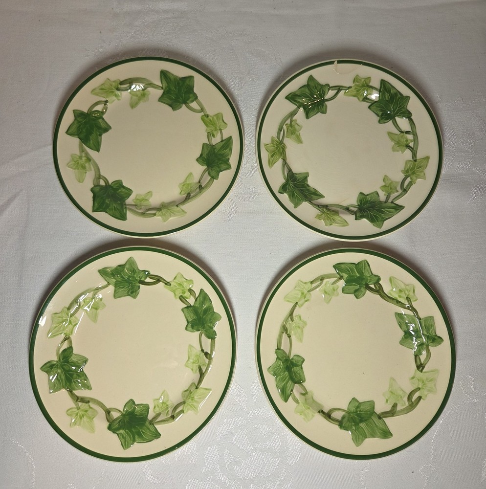 Vintage Franciscan Ivy Bread Desert Plates 6 3/8” Earthenware Dessert Set Of 4