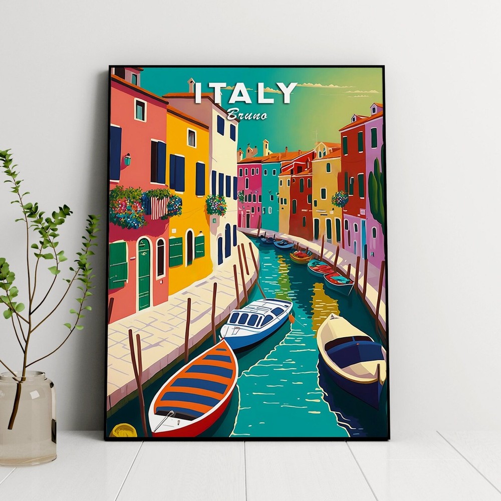 Italy Bruno Illustration Poster Travel Illustration Poster Venice Print Italy
