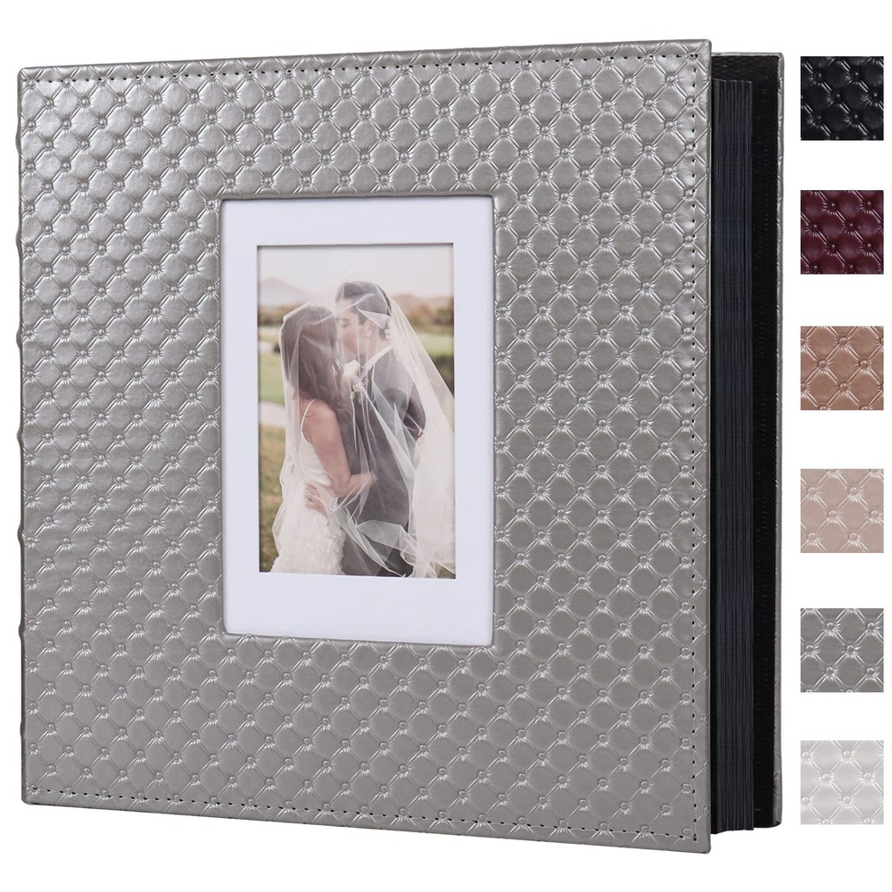 RECUTMS Photo Album 4x6 5x7 8x10 Photos DIY Scrapbook 60 Pages Black Inner Bu...
