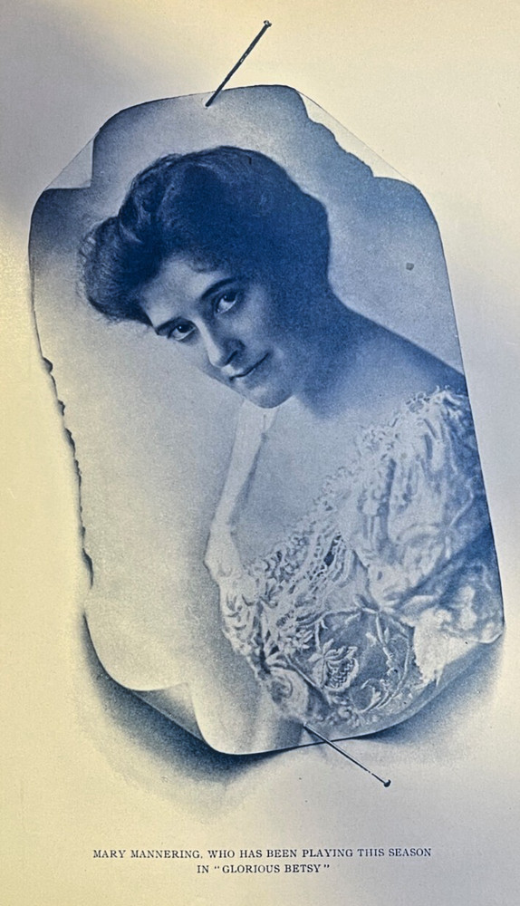 1908 Vintage Magazine Illustration Actress Mary Mannering