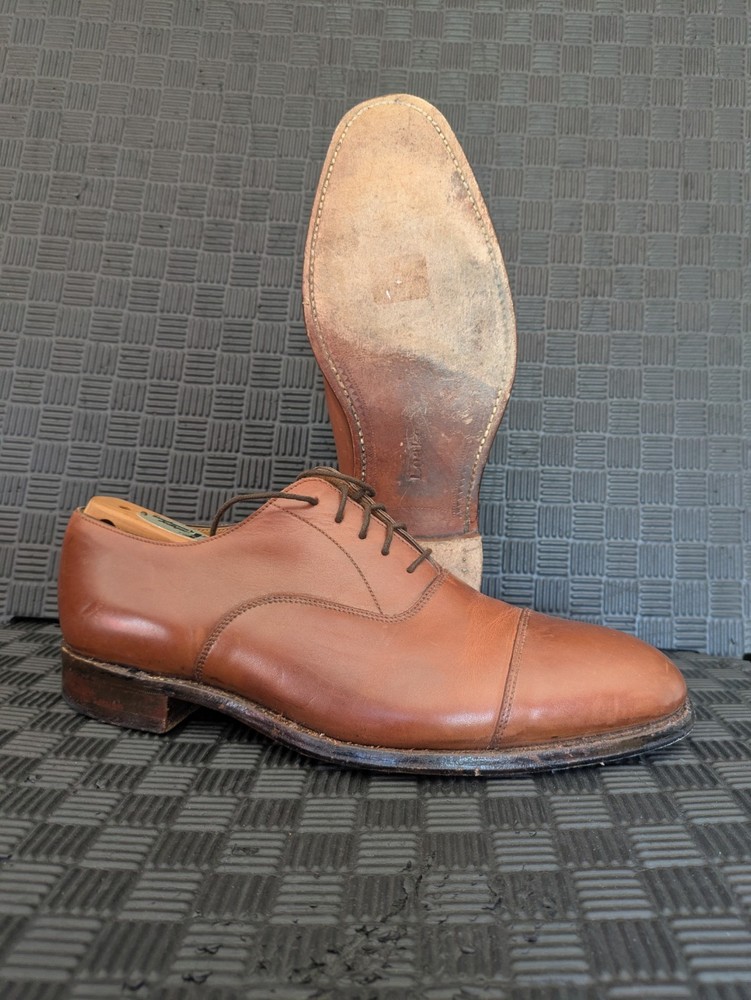 Loake 1880 Shoemakers Aldwych Brown Calf Leather Toe Cap Oxford Dress Shoes UK 9