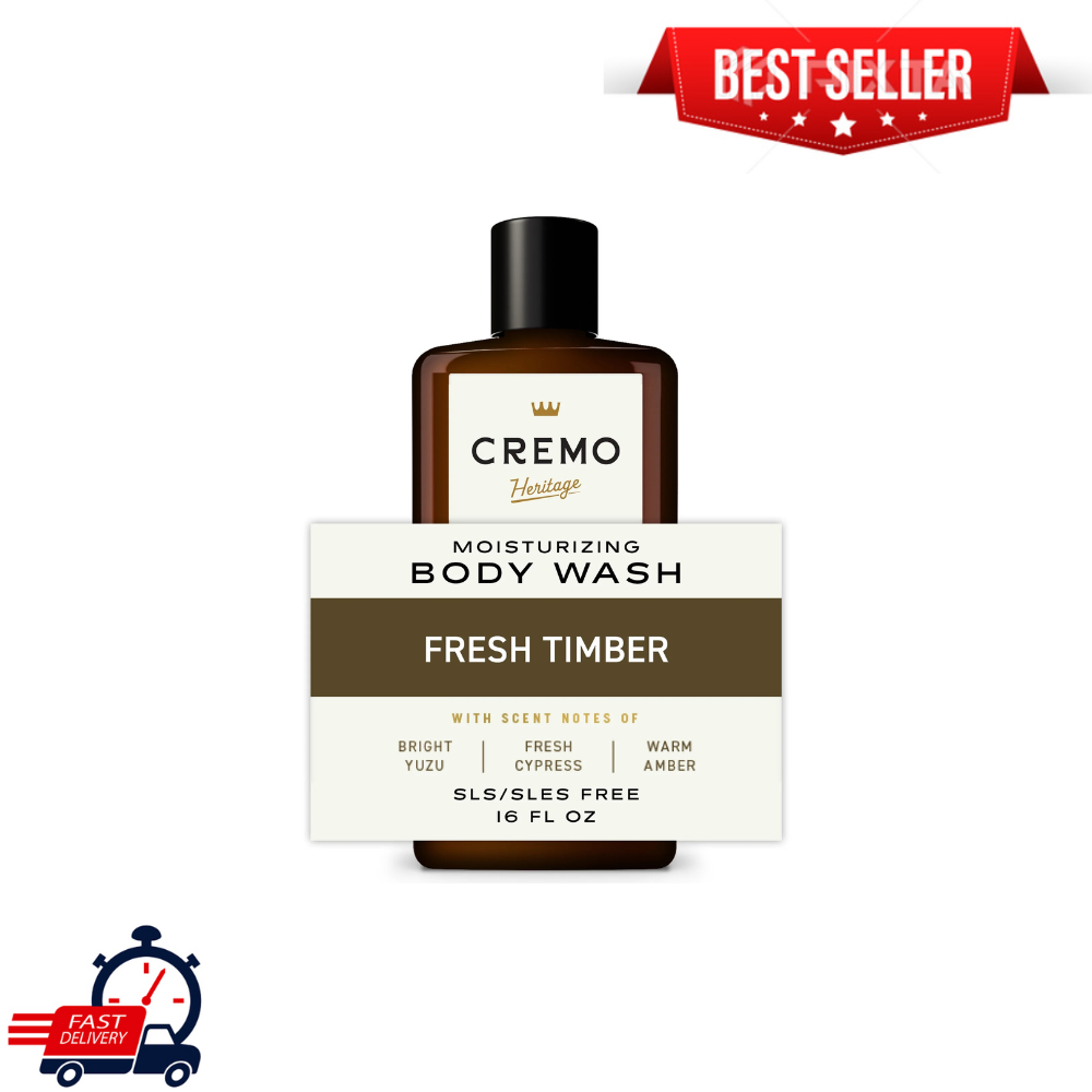 Cremo Moisturizing Men's Body Wash 16 fl oz, Heritage Green Fresh Timber Scent