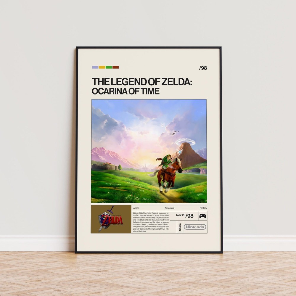 Legend of Zelda Poster Minimalist Gaming Wall Art Gamer Gift Print