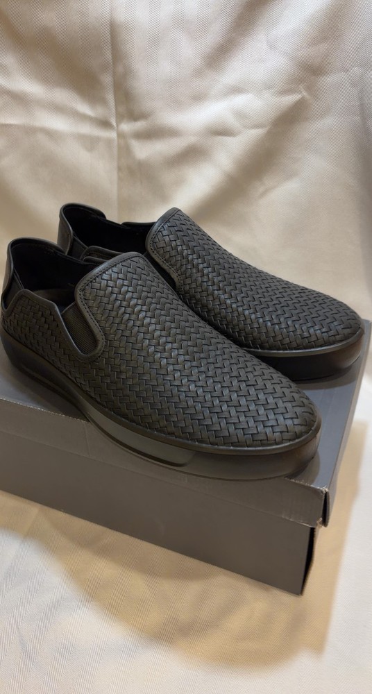 ECCO Soft 8 M Woven Leather Slip-On Shoe Black EU 46