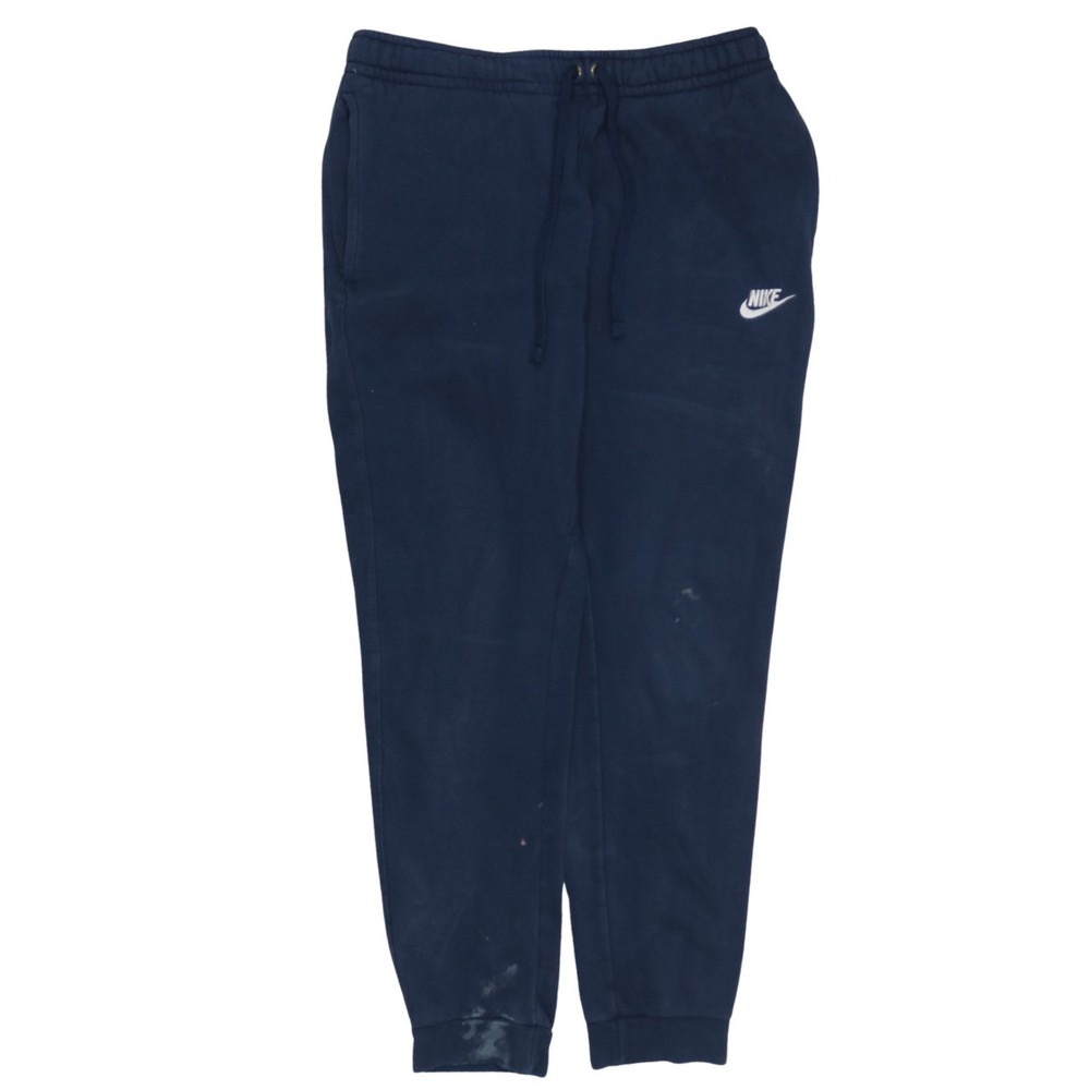 Nike Mens Joggers Navy Blue Fleece Drawstring Waist Tapered Embroidered Swoosh M