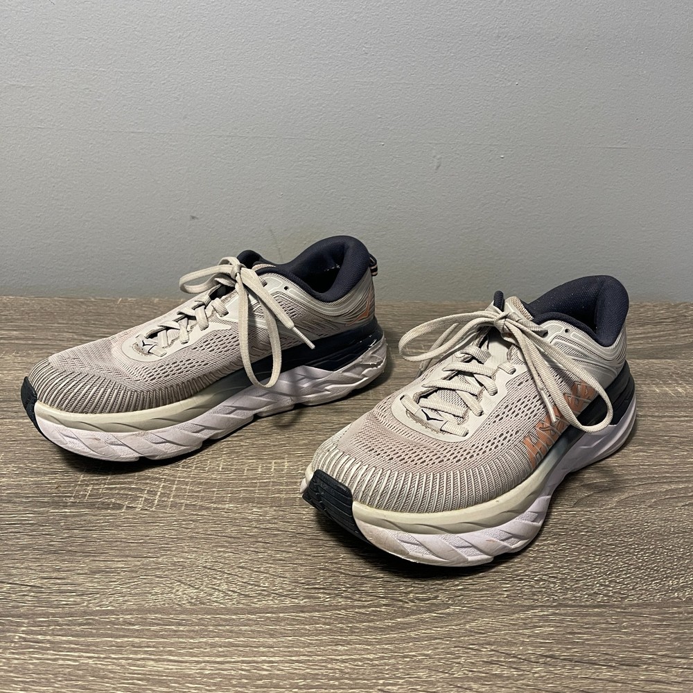 Hoka One One Womens Bondi 7 1110519 LRBI Gray Running Shoes Sneakers Size 7 US