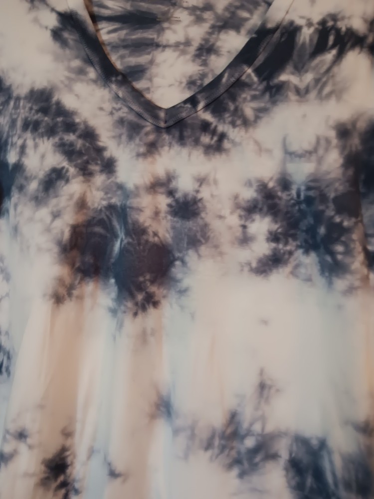 Women's Tie Dye T-shirt L Vintage Threads Gray White Short Sleeve