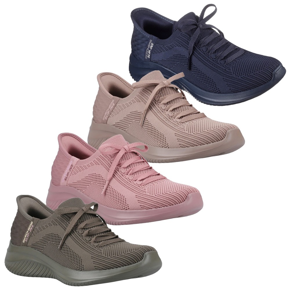 Skechers Womens Slip-ins Ultra Flex 3.0 Pure Colour Trainers Memory Foam Shoes