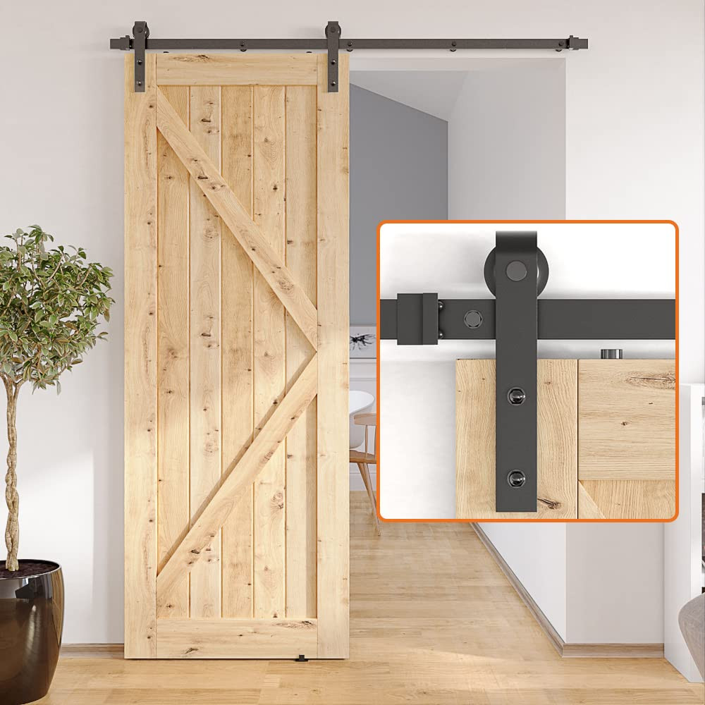 6FT Barn Door Hardware kit, Sliding Barn Door Hardware Kit, Combination Barn ...