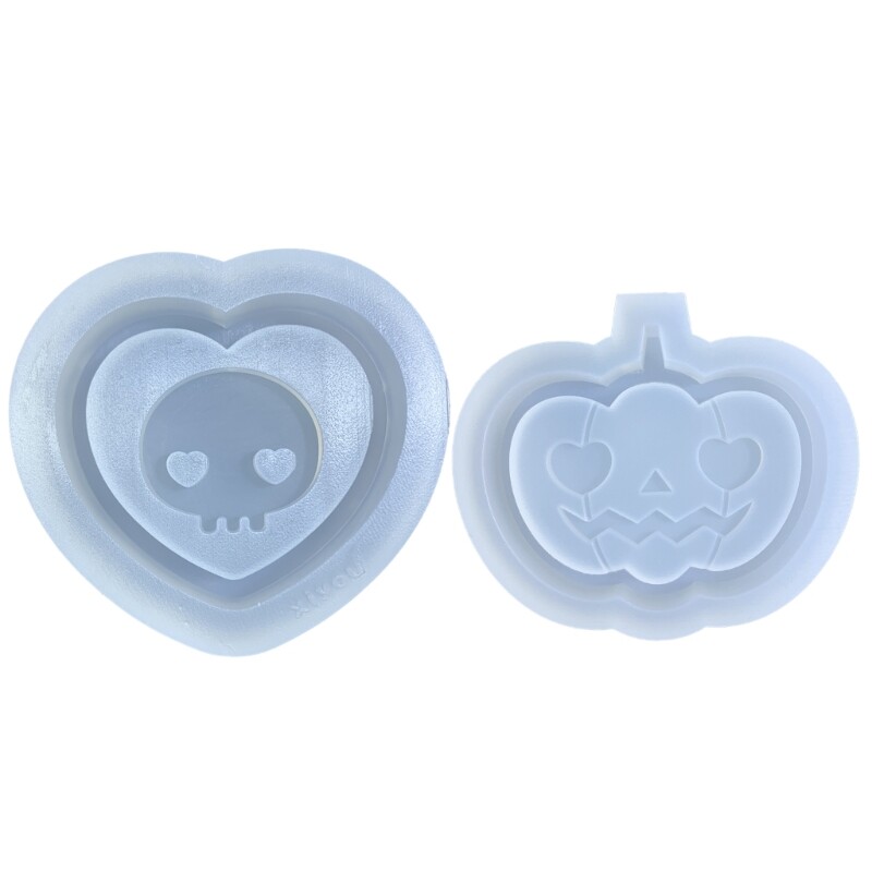 Shaker Crystal Epoxy Resin Mold Halloween Pendant Charm Silicone
