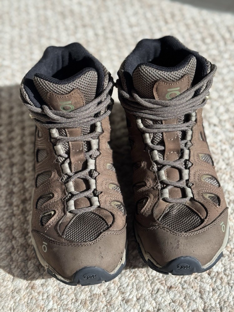 Oboz Sawtooth Womens Size 9 Brown Leather Low Hiking Boots with Super Grip
