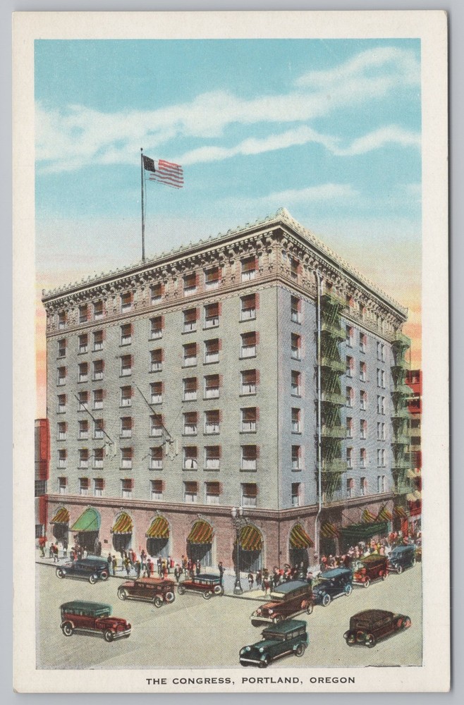 Portland Oregon~Congress Hotel~1920s Postcard