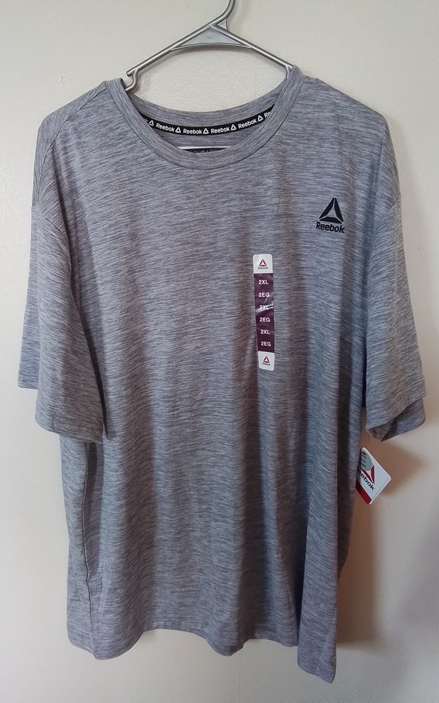 Reebok Men's Delta Core Short Sleeve T-Shirt 2XL Sleet Heather