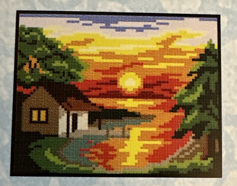 Printed Needlepoint Tapestry Canvas Kit Gobelin L Sunset 20x25 Cm