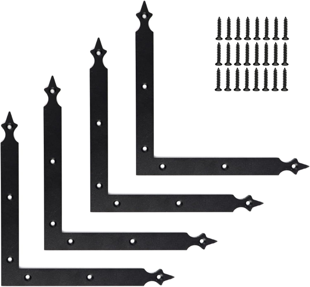 Sonny Brook Hams 4Pcs Sliding Door Barn Door Slab Decorative Corner Bracket Blac