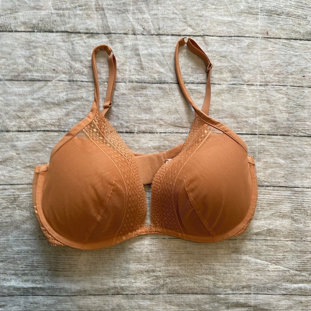 Victorias Secret 38d Copper Lace Padded Underwire Bra Bind12