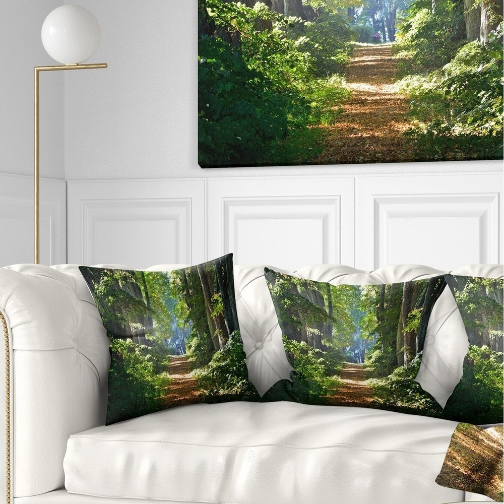 Designart 'Bright Green Forest in Morning' Landscape