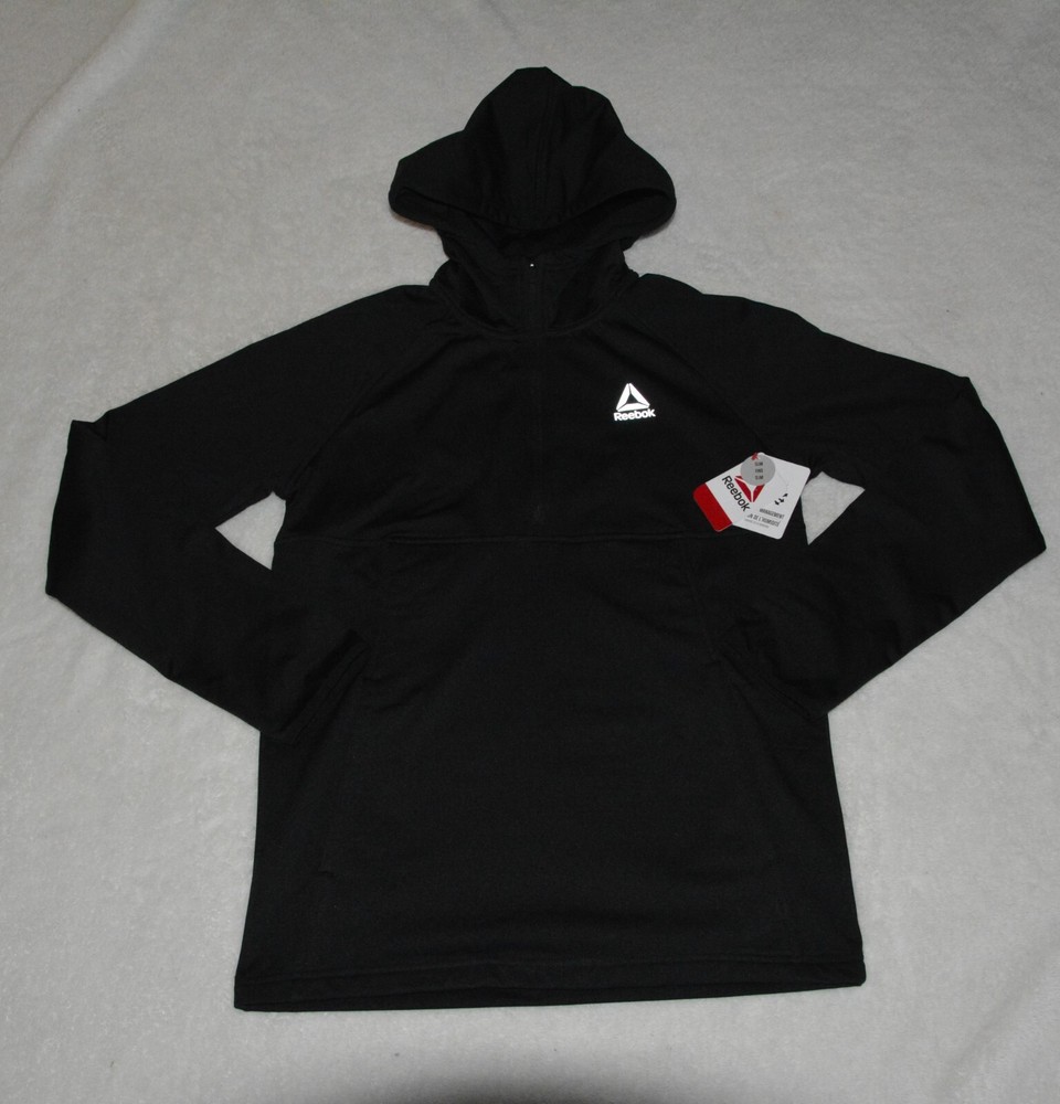 Reebok Slim 1/2 Zip Performance Hoodie Recharge Black