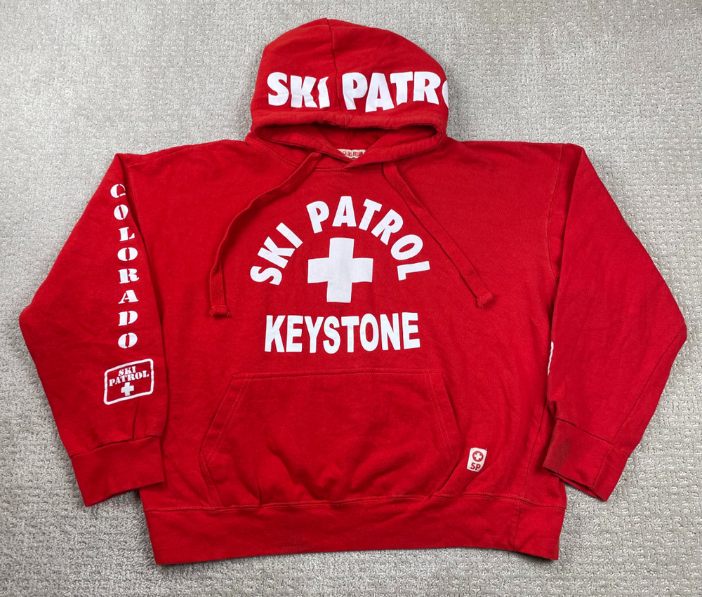 Ski Patrol Hoodie Wpmens XL Keystone Colorado Spellout Red Pullover Sweatshirt