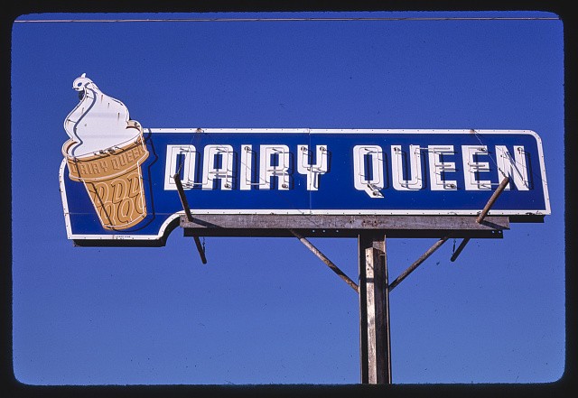 Photo:Purcell Oklahoma 1979 Dairy Queen Ice Cream Sign Route 77