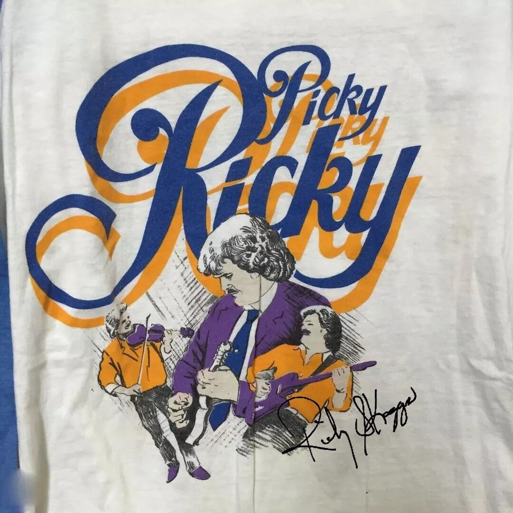 Vintage Ricky Skaggs Concert Tour Cotton White Tshirt Great new new
