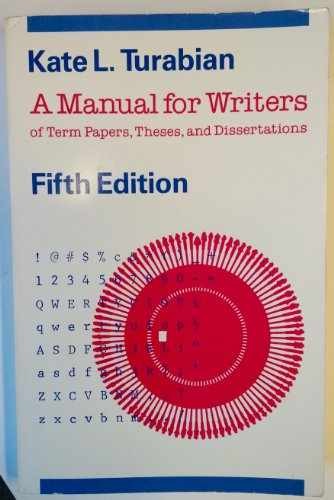 A MANUAL FOR WRITERS- OF TERM - Paperback, by Kate L. Turabian - Very Good j