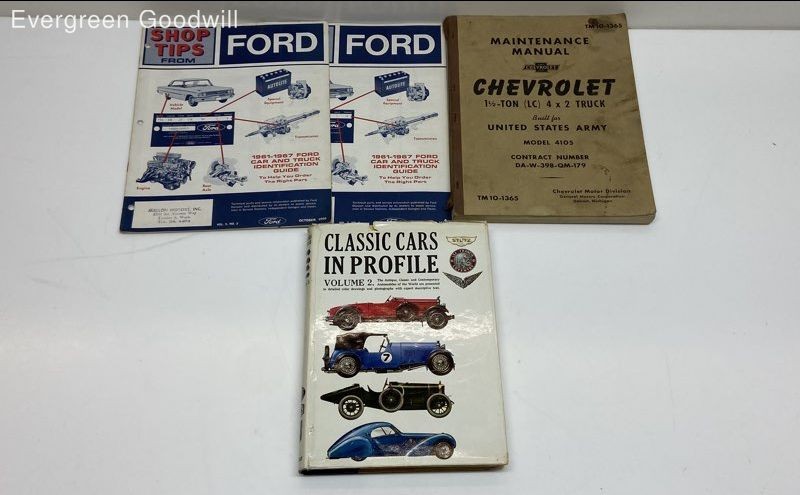 Lot 4 Vintage Auto Books