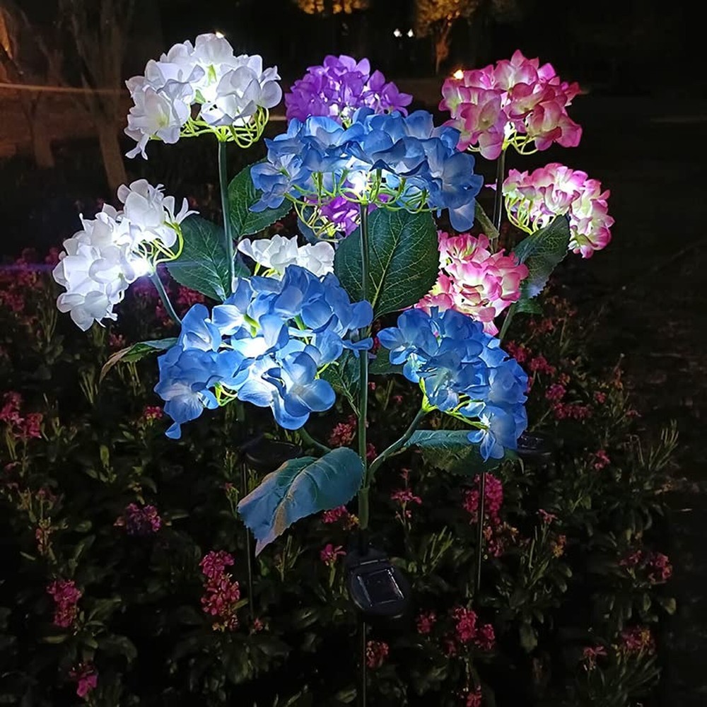 4 Pack Outdoor Solar Garden Lights Lights with Larger & More Realistic Hydran...