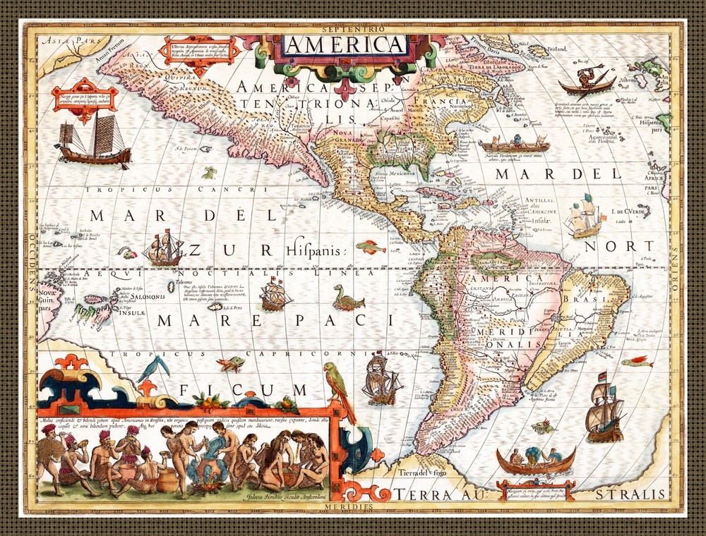 6703.America Map.Mapa vintage POSTER.Home room Decoration.Wall art design