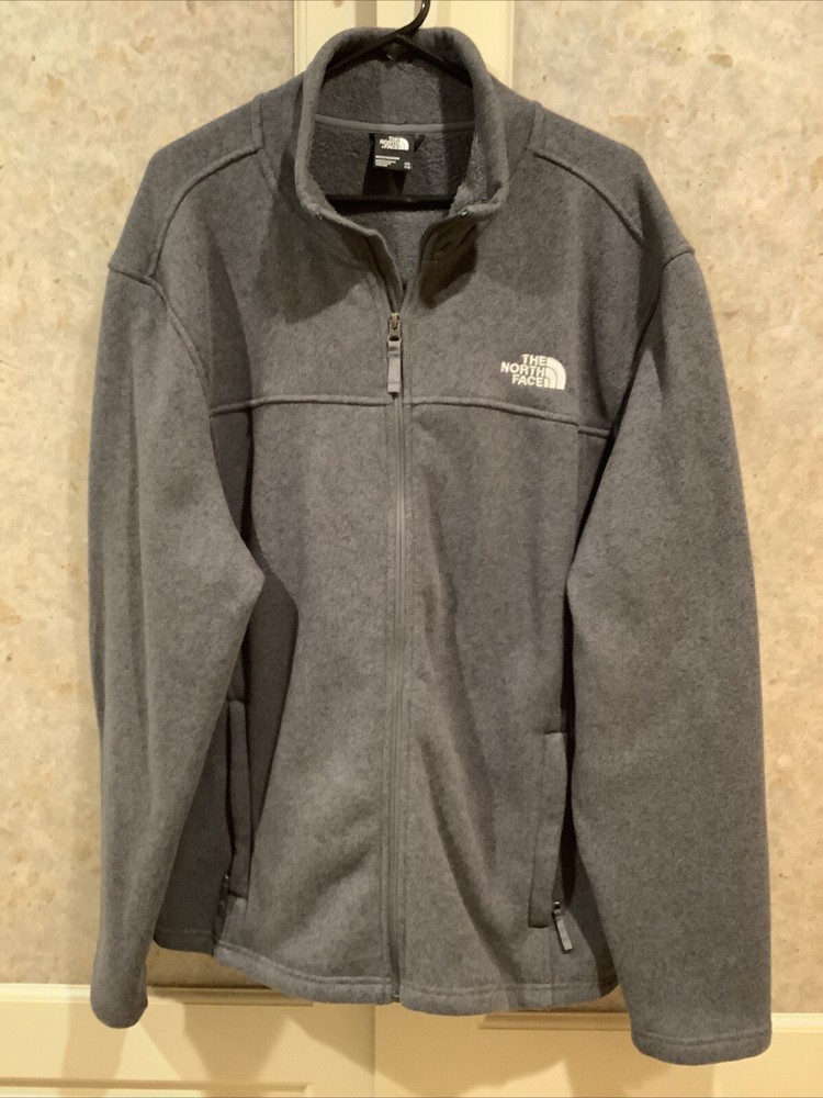 Mens The North Face Leo Sweater Full Zip Fleece JacketGrey/Blue NF Used 2XL