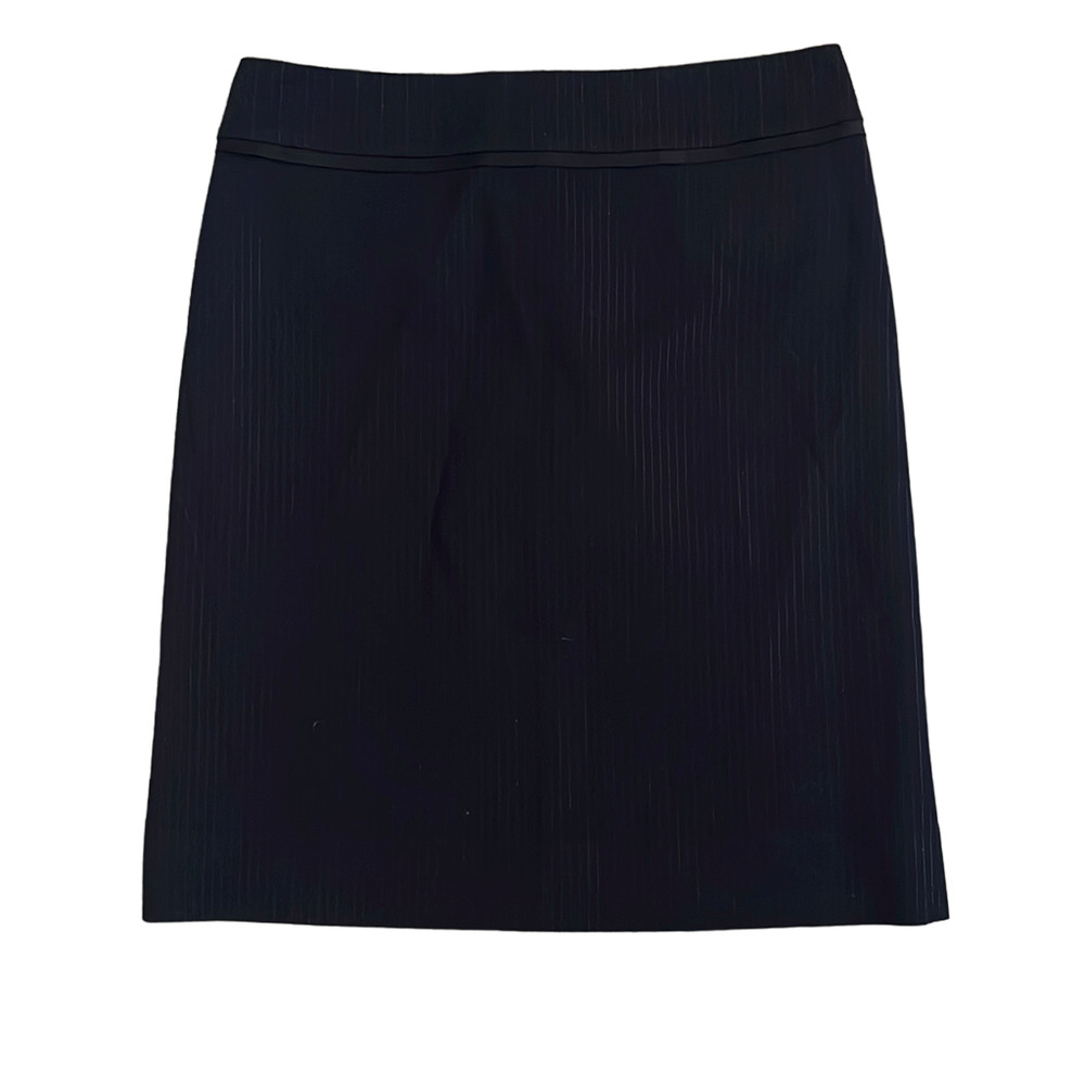 Philosophy di Alberta Ferretti Size 4 Black Metallic Pinstripe Pencil Mini Skirt