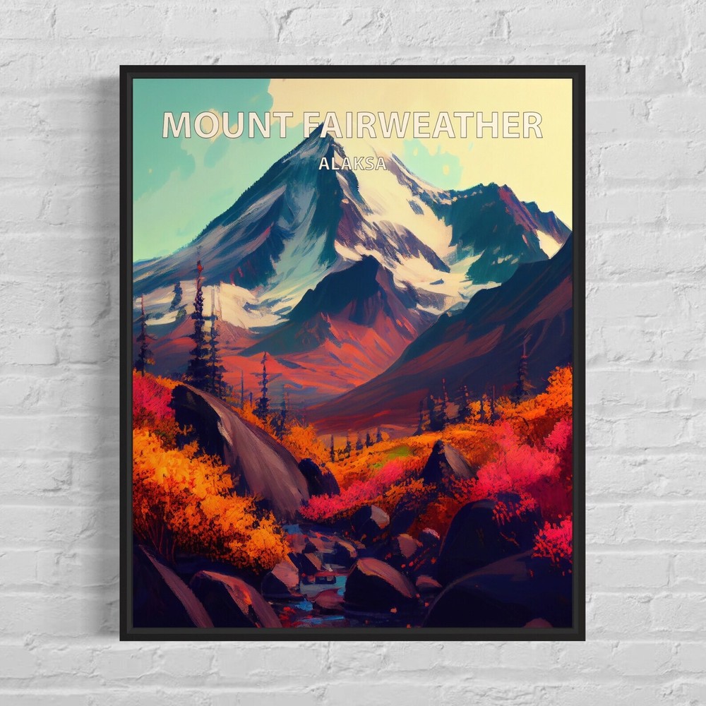 Mount Fairweather Alaska Art Print Mount Fairweather Wall Art Painting Mount
