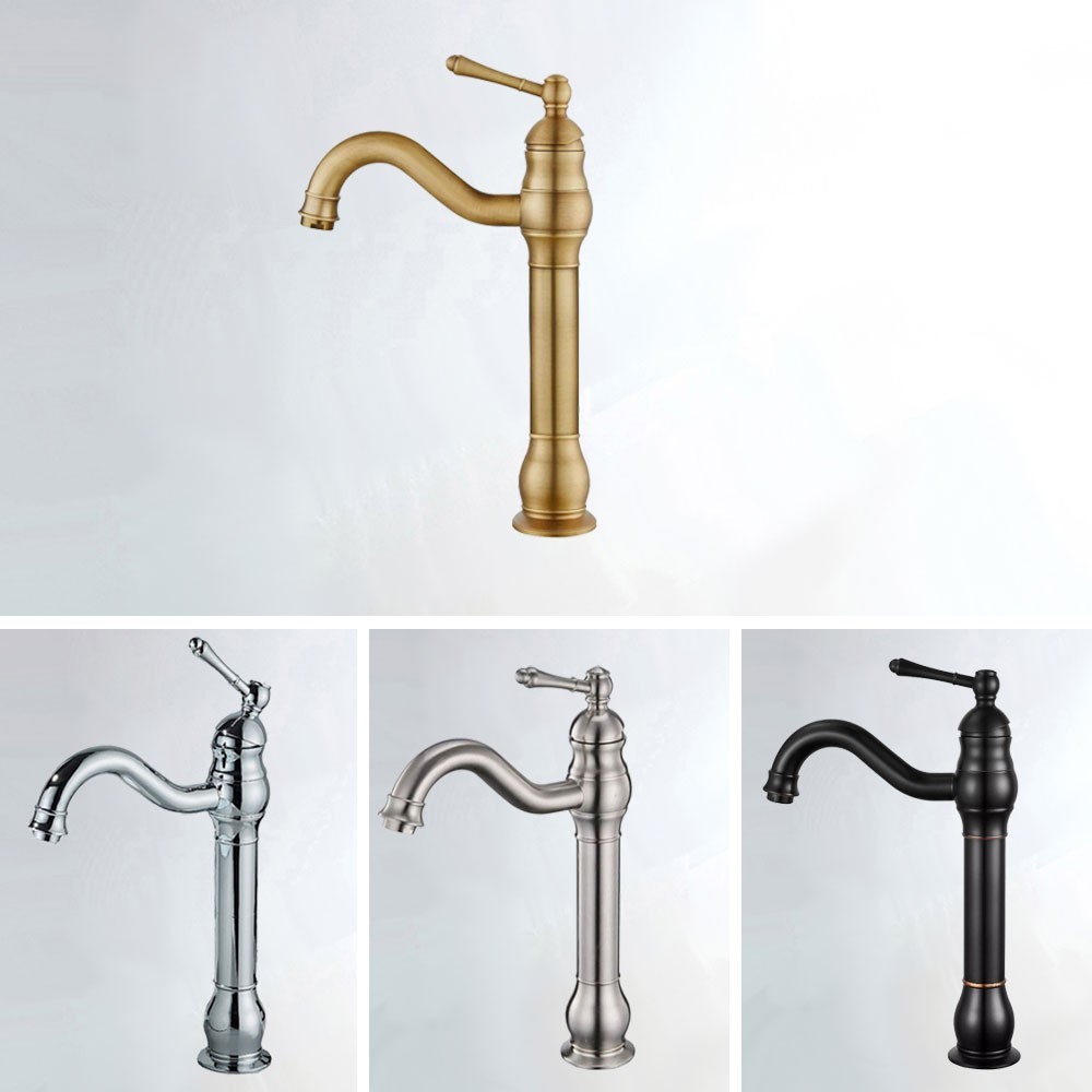 Brass Bathroom Sink Faucet Basin Swivel Spout Level Handle Mixer Tap hwzh040
