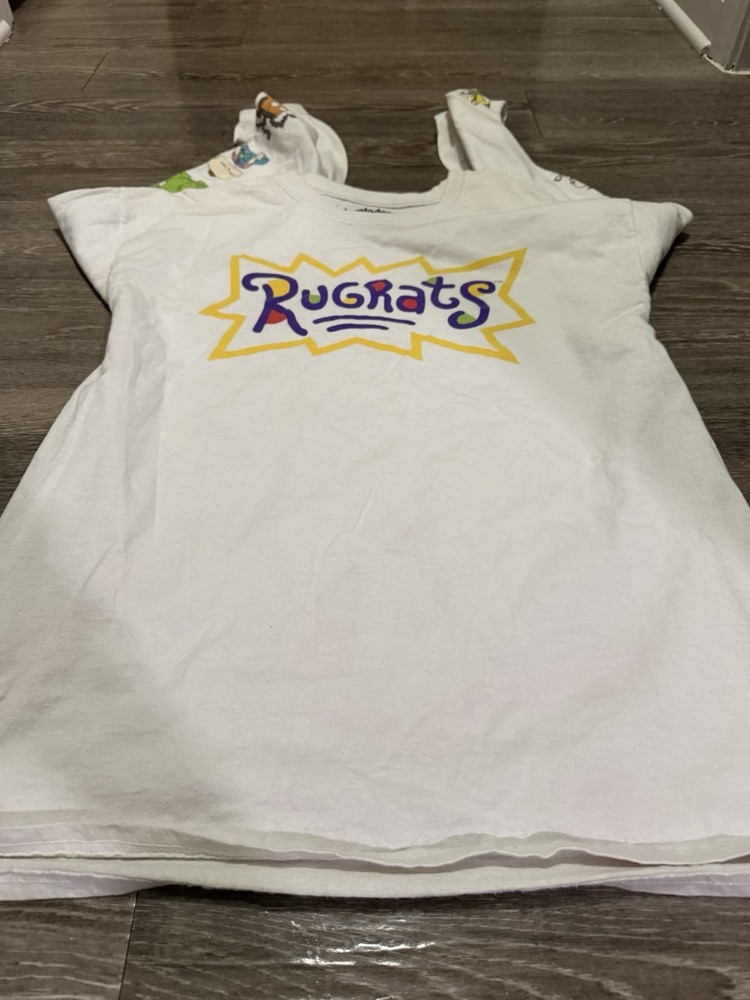 Nickelodeon Rugrats Women's White Graphic T-Shirt 100% Cotton Size L