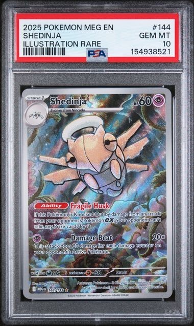 2025 Pokemon Mega Evolution Shedinja Illustration Rare 144/132 PSA 10 GEM MINT