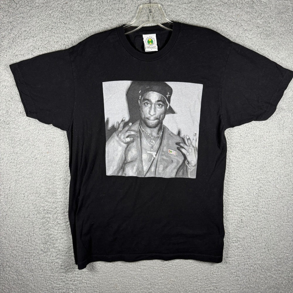 Cross Colours Mens 2Pac Tupac Shakur Shirt Large Hip Hop Rap Tee Vintage 90s VTG