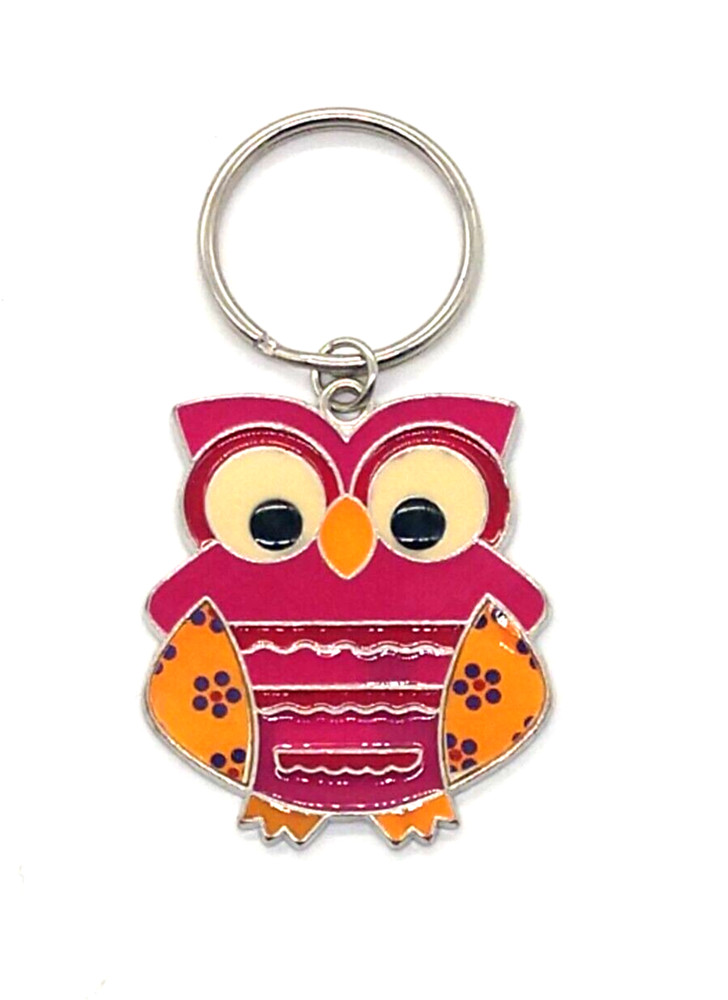 Vintage Colorful Owl Keyring Keychain #3