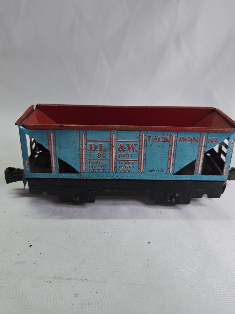Marx O Gauge Lackawanna Hopper #86000 Tin Railroad Train Car Made In USA
