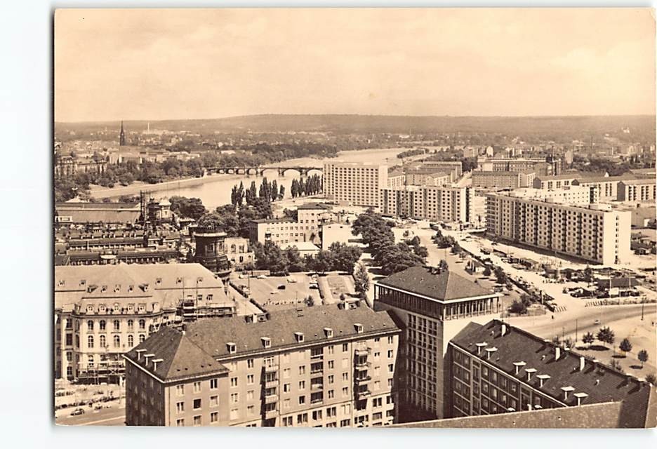 Postcard Blick vom Rathausturm Dresden Germany