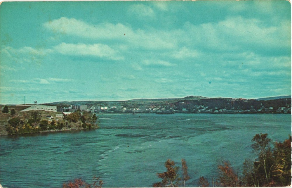 Penobscot River From Waldo-Hancock Bridge, Fort Knox, Bucksport, Maine Postcard