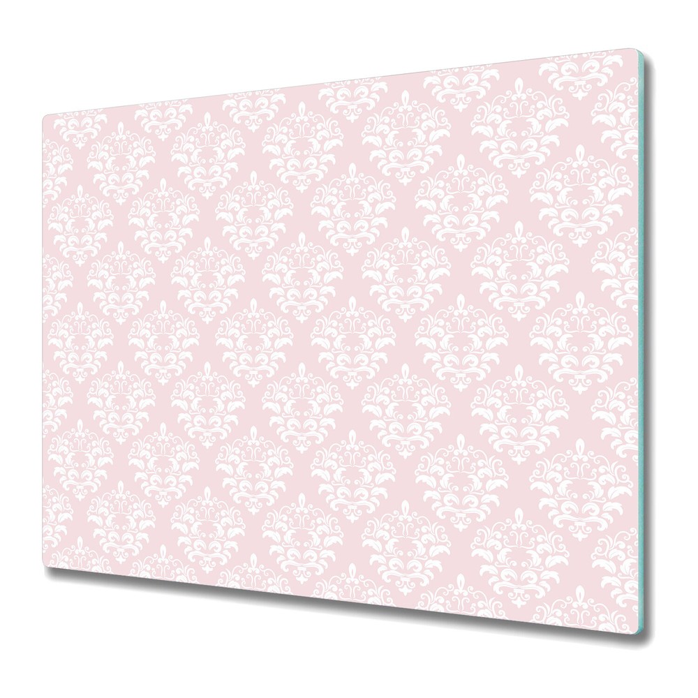 Glass Surface Protector Damask pastel pink pink and grey photo 60x52