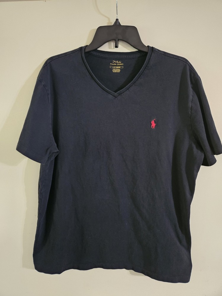 Polo Ralph Lauren T-Shirt Men’s Size Large Black Short Sleeve V-Neck