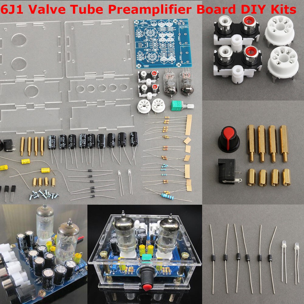 12V AC Valve Preamp Tube Board DIY Headphone Amp Kit with Acrylic Case-image
