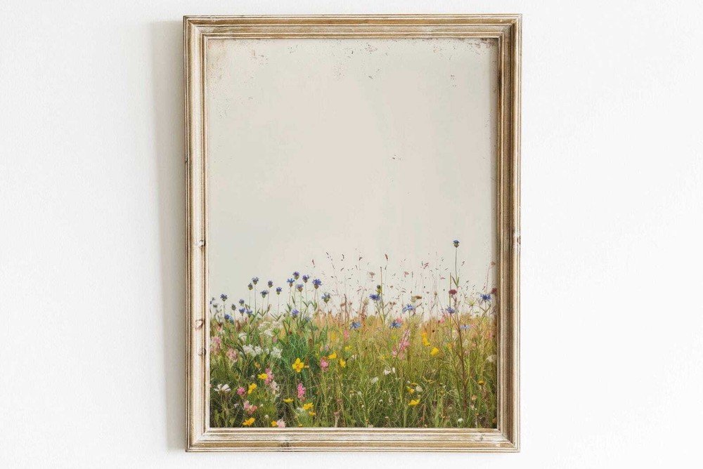 Wildflower Field Wall Art Botanical Wall Decor Floral Nursery Decor Wildflower